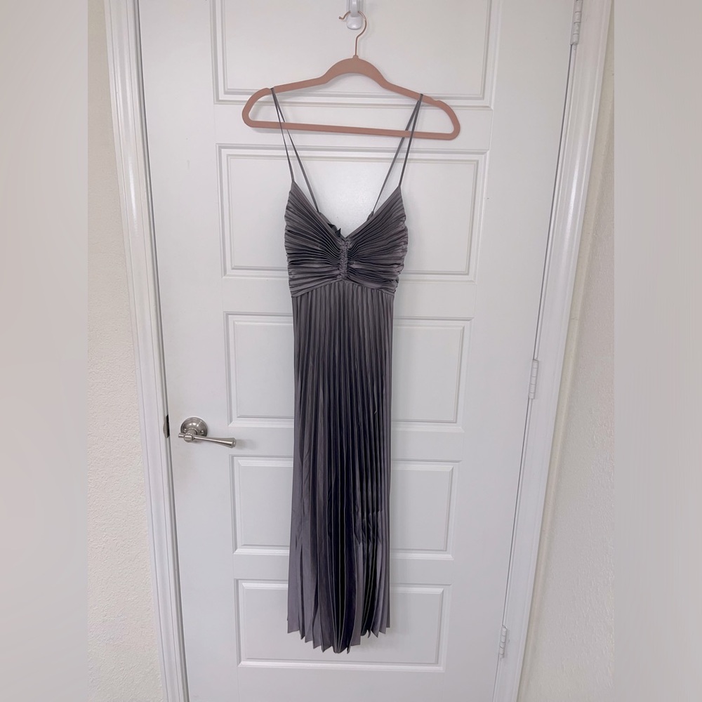 Purple / Gray Pleated Dress